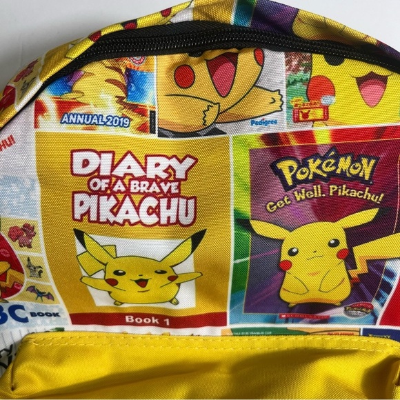 Pokémon Pikachu Backpack w/ Pencil bag Kids School Cute Yellow - Picture 4 of 9